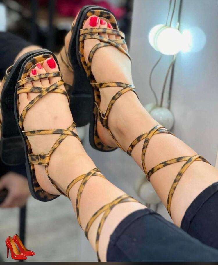 کفش زنانه صندل رومی پلنگی