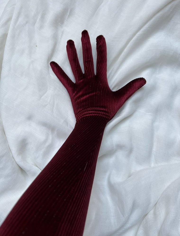 دستکش مخمل چری زرکوب