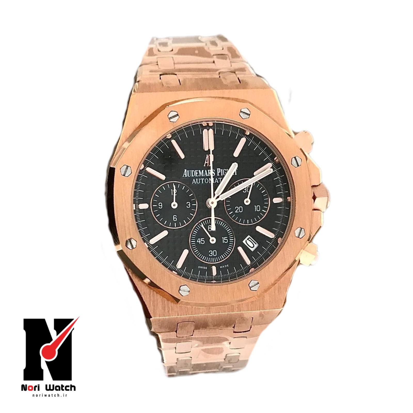 ساعت اودمار پیگه سه موتوره کرنوگراف رزگلدROYAL OAK
