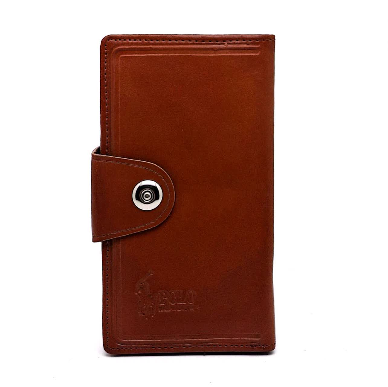 کیف کارت کیف پولی جاکارتی دار چرم دکمه دار POLO کد 21