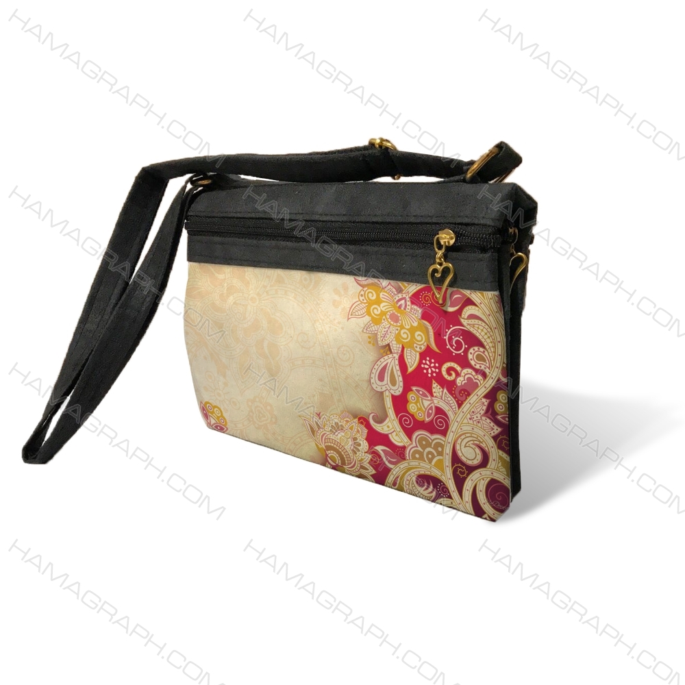 کیف دوشی زنانه طرح red flower