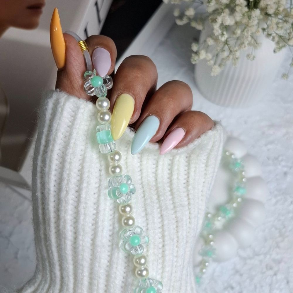 بند عینک گل گلی سبز شیشه ای