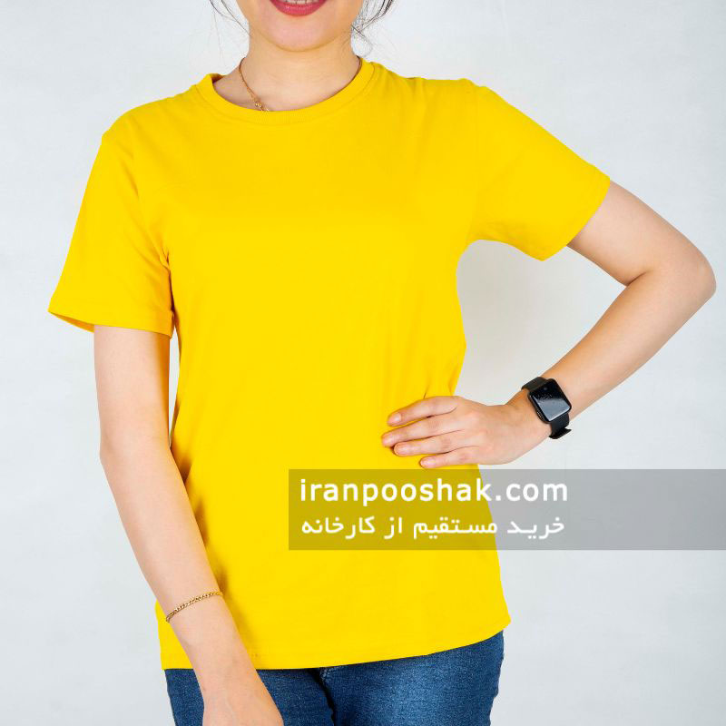 تیشرت ساده دخترانه زرد