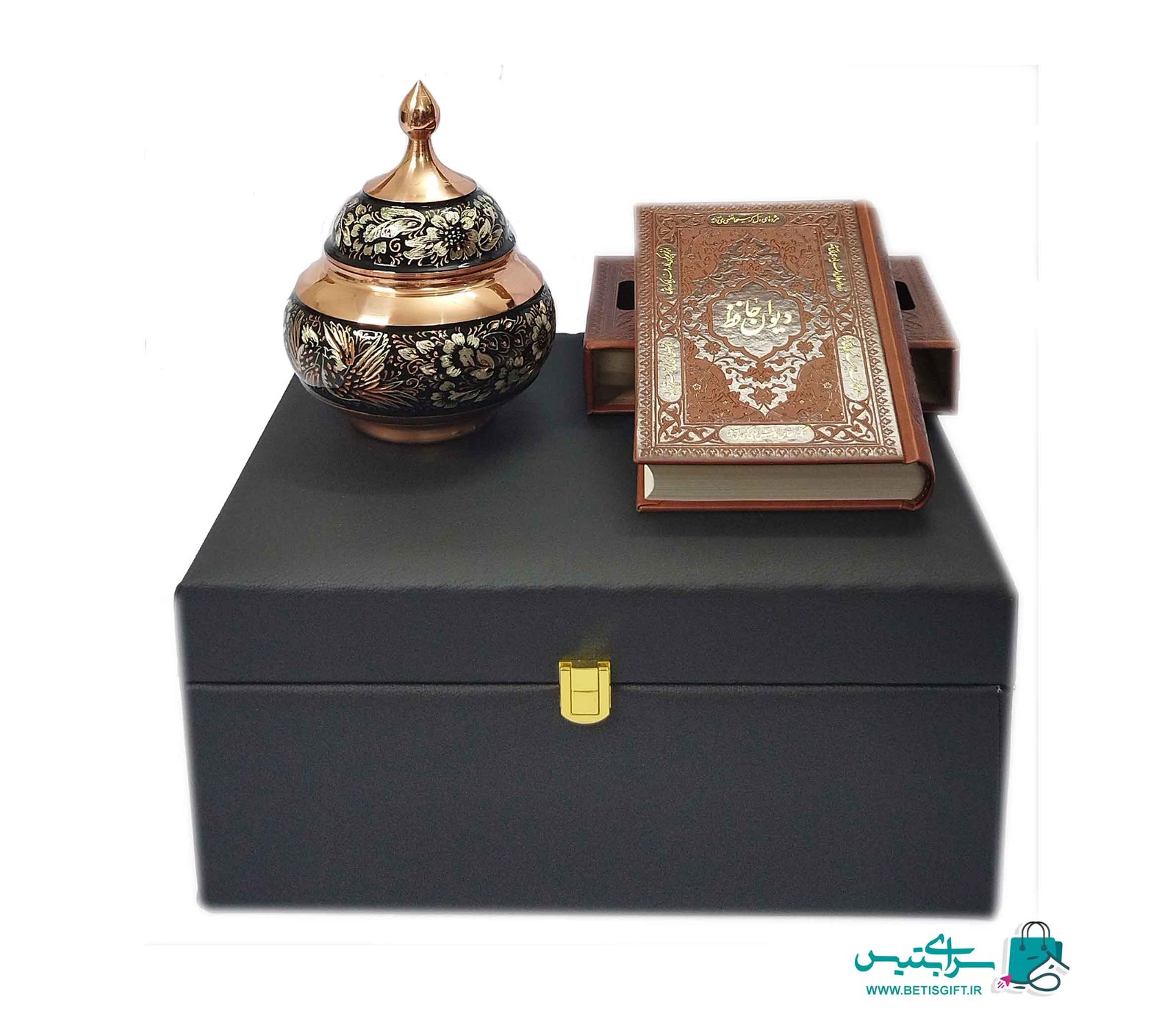 ست هدیه قندان الماس نقره و حافظ