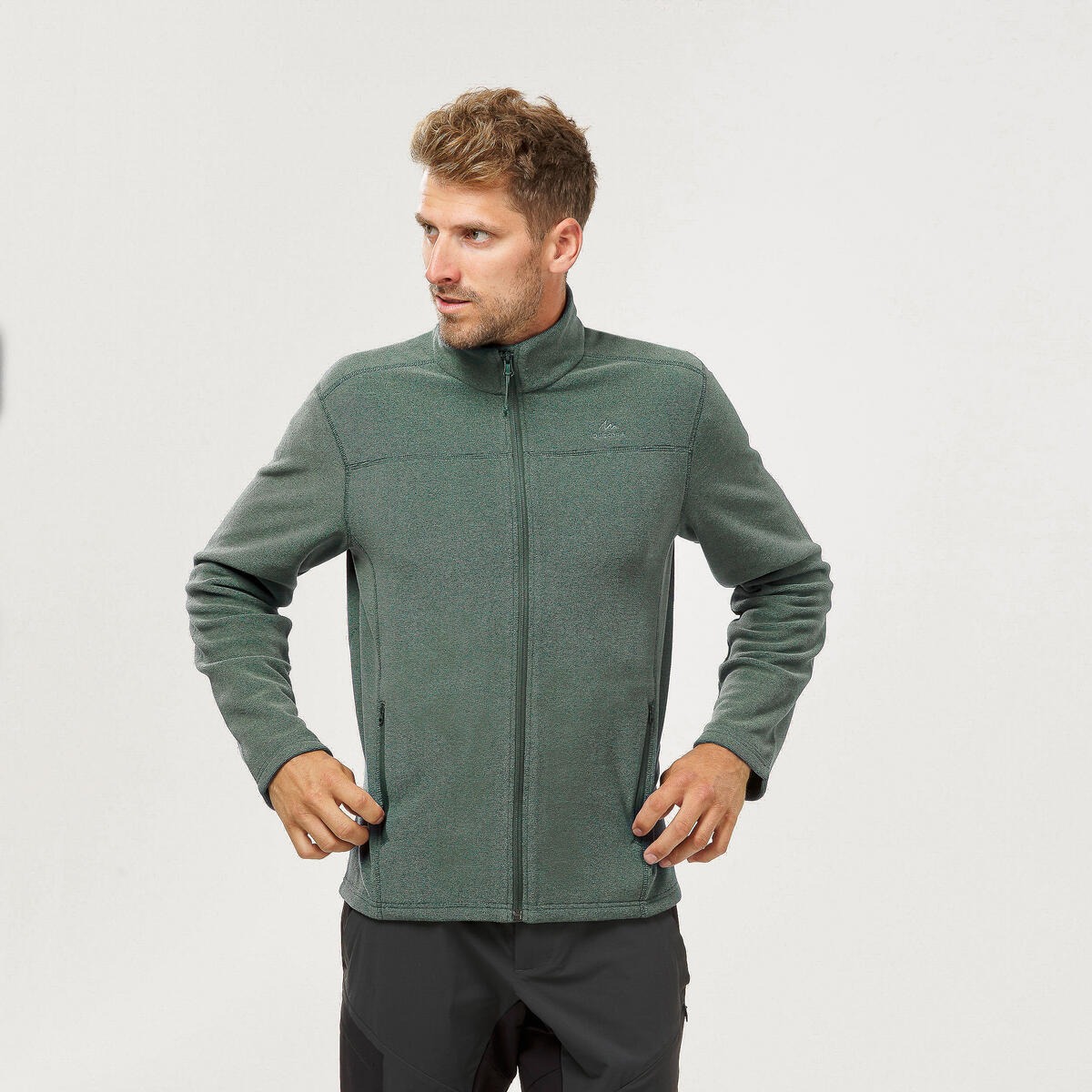 سویشرت مردانه طبیعت گردی – QUECHUA MH100 – سبز