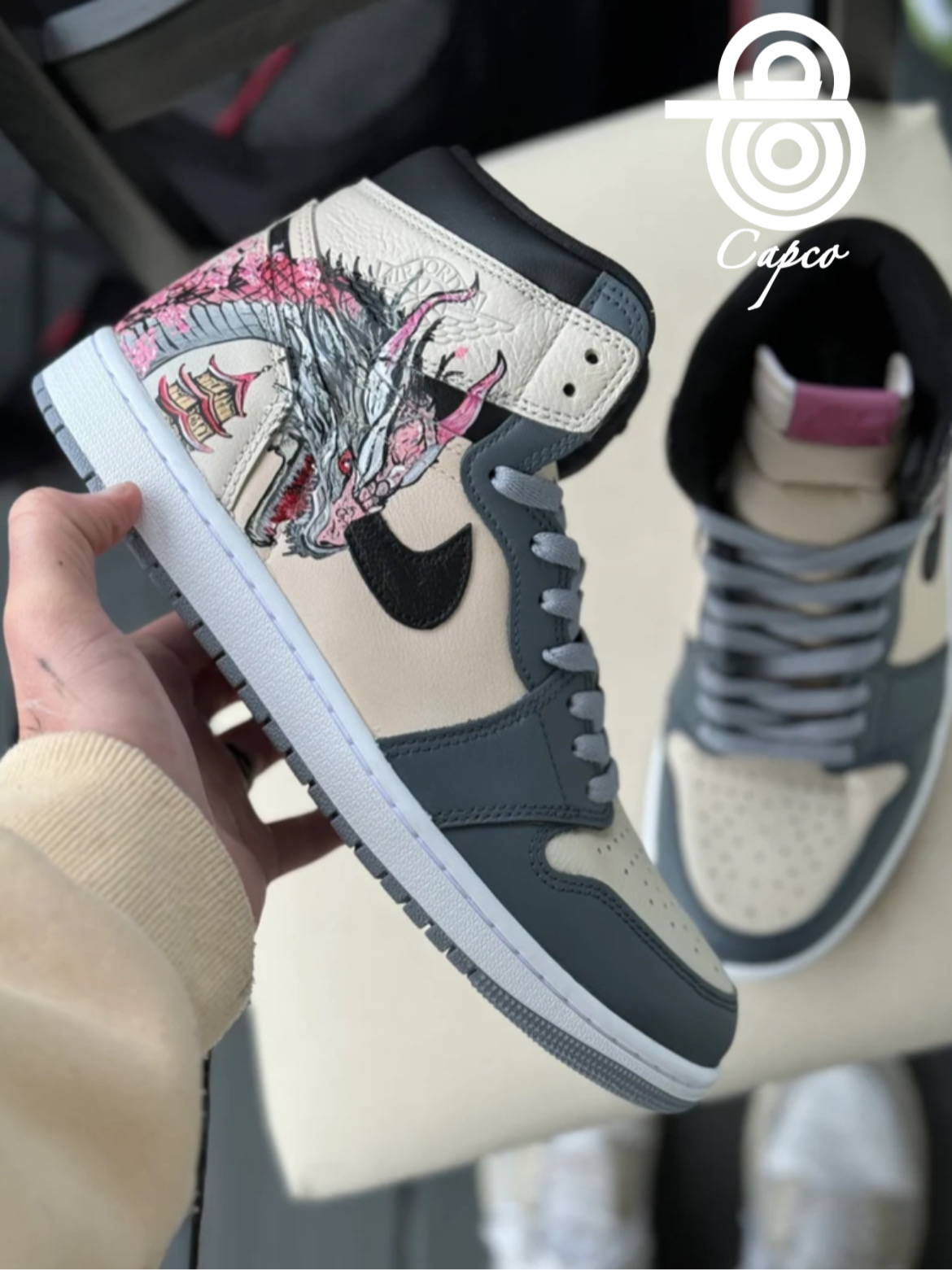 کفش Jordan 1 طرح دراگون (جردن ساقدار- طرح اژدها)