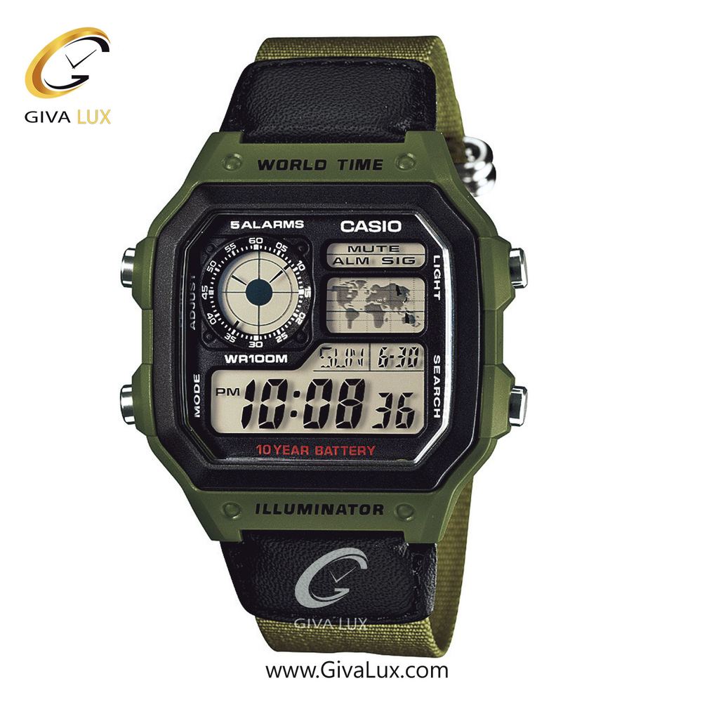 ساعت مچی اورجینال مردانه کاسیو Casio سبز | سبز| مشکی| کد رفرنس AE-1200WHB-3B | کد رفرنس AE-1200WHB-3B (AE-۱۲۰۰WHB-۳B) | برند کاسیو CASIO | کد 66693