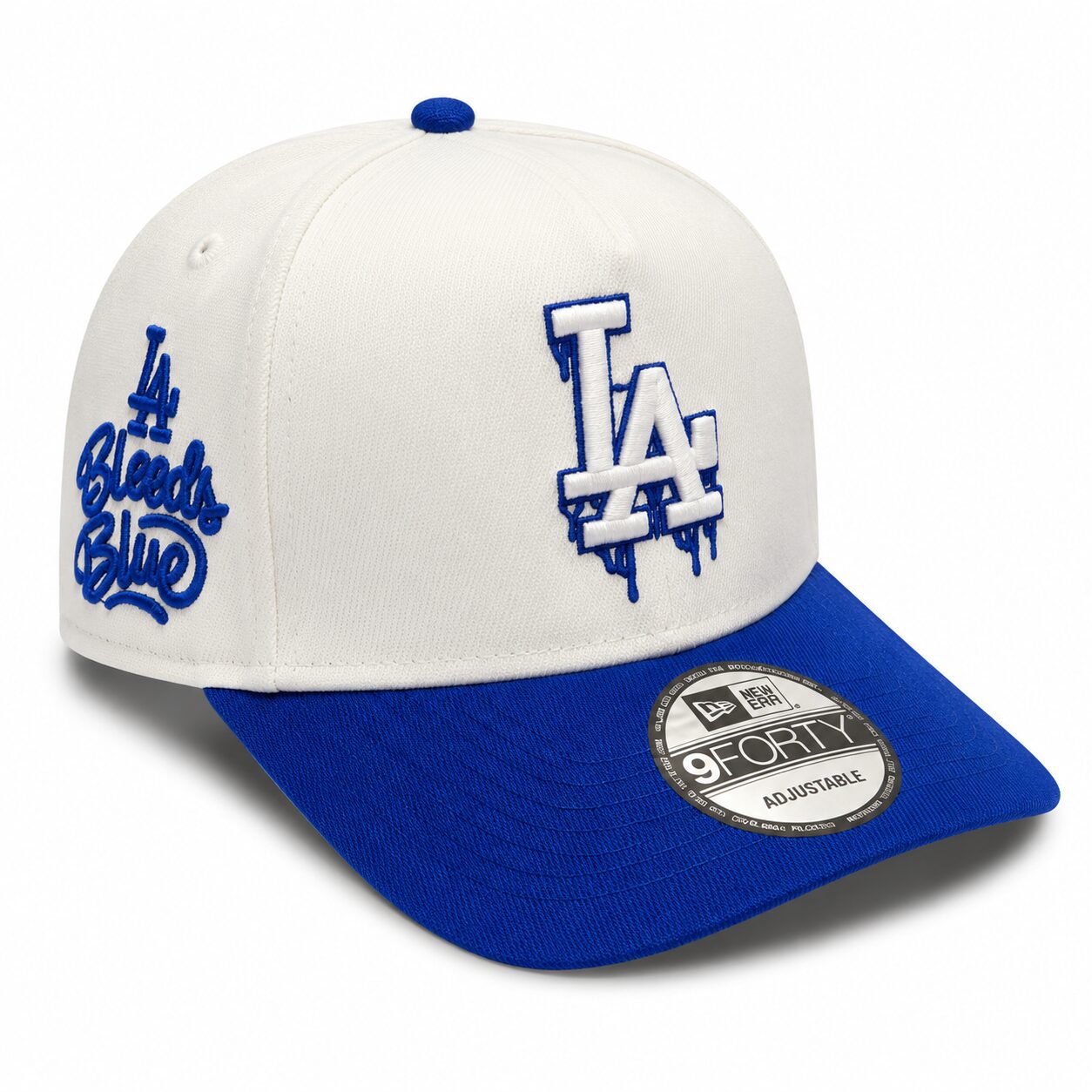 کلاه کپ New Era Los Angeles Dodgers سفید آبی | مدل MLB گلدوزی شده کلاسیک کد 112