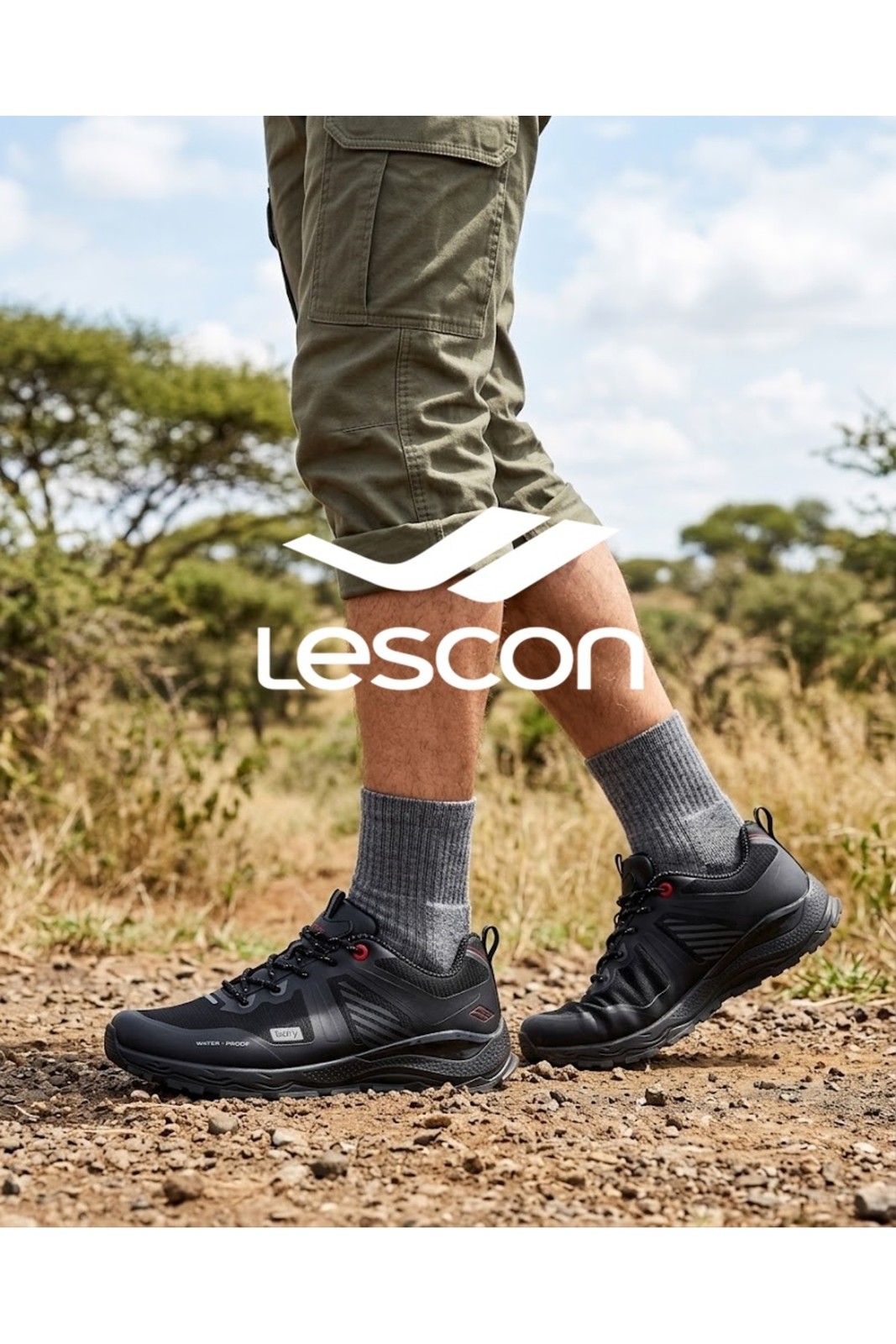 کفش Lescon مردانه ضدآب Safari 2 / ضدآب در طبیعت‌گردی /، زیره راحت / مشکی چند رنگ / Safari 2 اورجینال