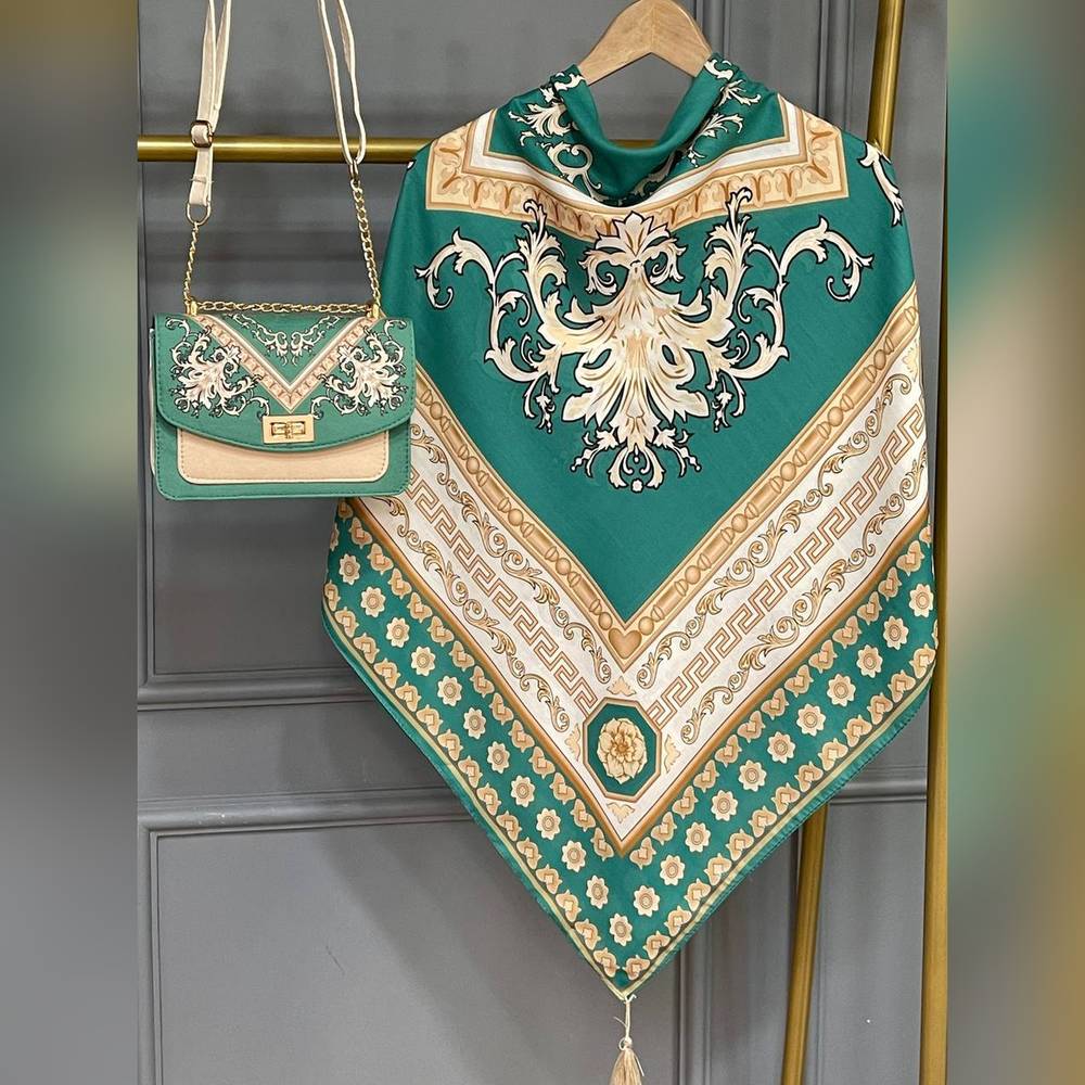 ست کیف و روسری سورنا سبز (B2)