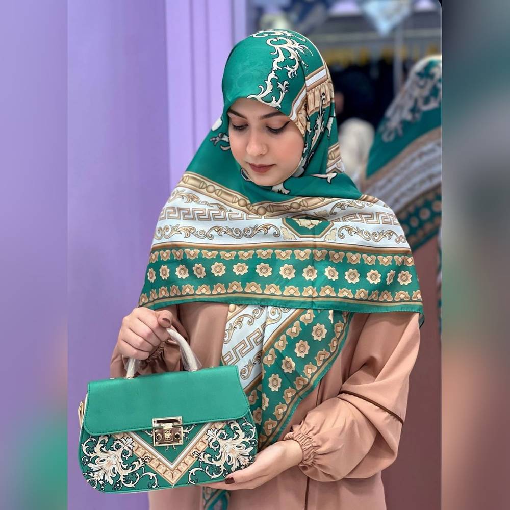 ست کیف و روسری سورنا سیااسکارف سبز (A3)