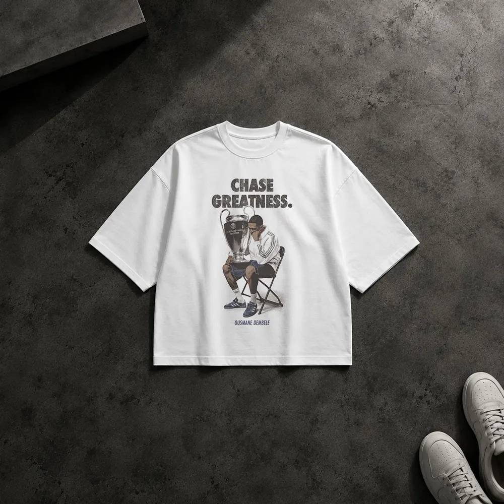 تیشرت باکسی عثمان دمبله طرح Chase Greatness (Ousmane Dembélé) کد po1840