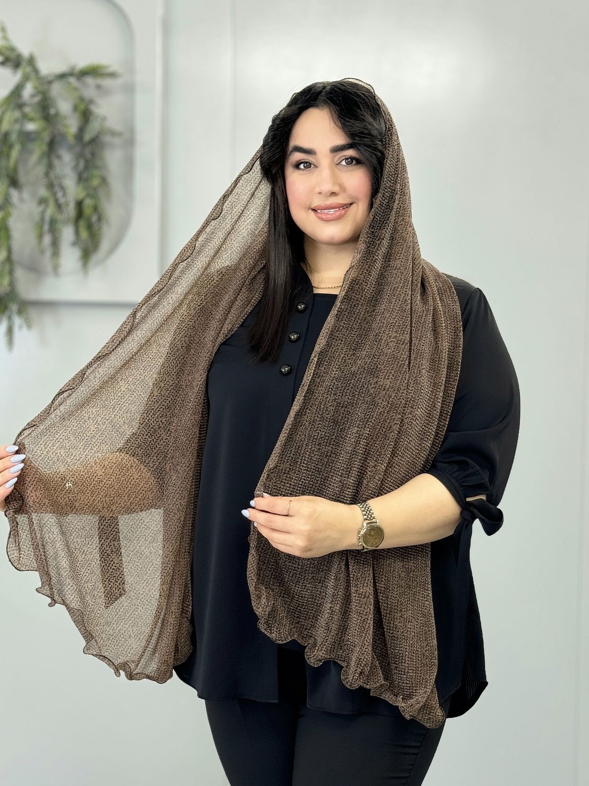 شال شنی دالبری گندمی کد 7092