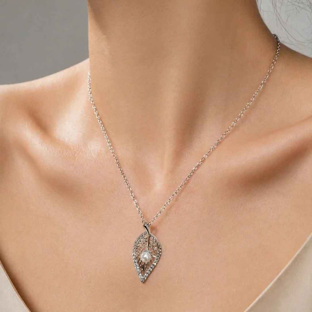 زنجیر استیل Stainless Steel مدل برگ و مروارید
