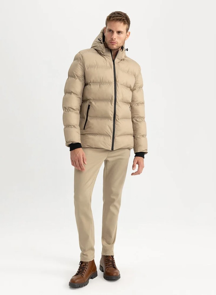 DeFacto – DeFacto Slim Fit Hooded Puffer Jacket With Lining for Men | Best Price UAE