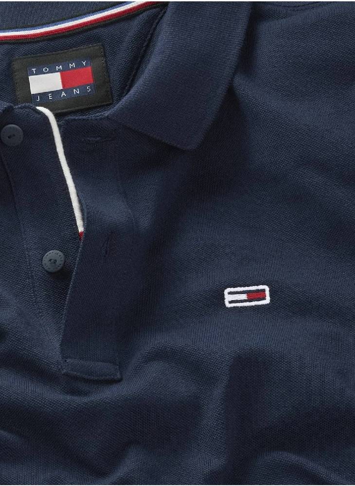 TOMMY JEANS – TOMMY JEANS Dark Night Navy Men’s Slim Placket Polo – Cotton, Blue for Men | Best Price UAE
