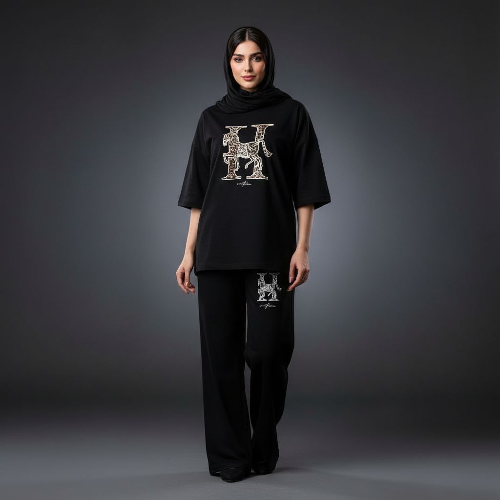 ست لانگ و شلوار برند hermes