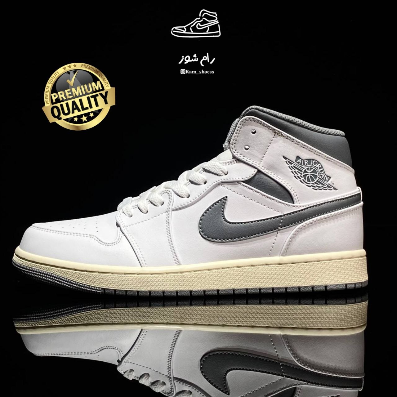 کتونی Jordan Air Jordan 1 Mid natural gray کد 1433