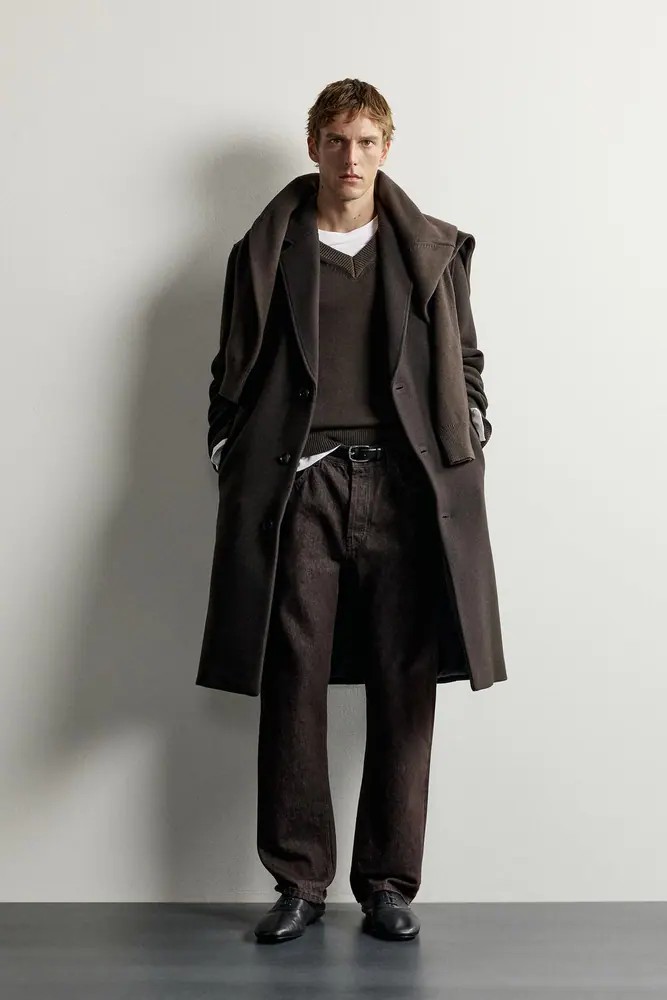 پالتو و ترنچ مردانه زارا اورجینال مدل RELAXED FIT WOOL BLEND COAT کد