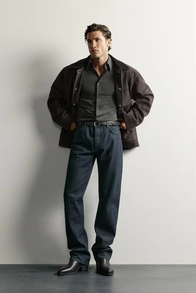 شلوار جین مردانه زارا اورجینال مدل LOW RISE SLIM FIT STRAIGHT LEG JEANS کد 05585344