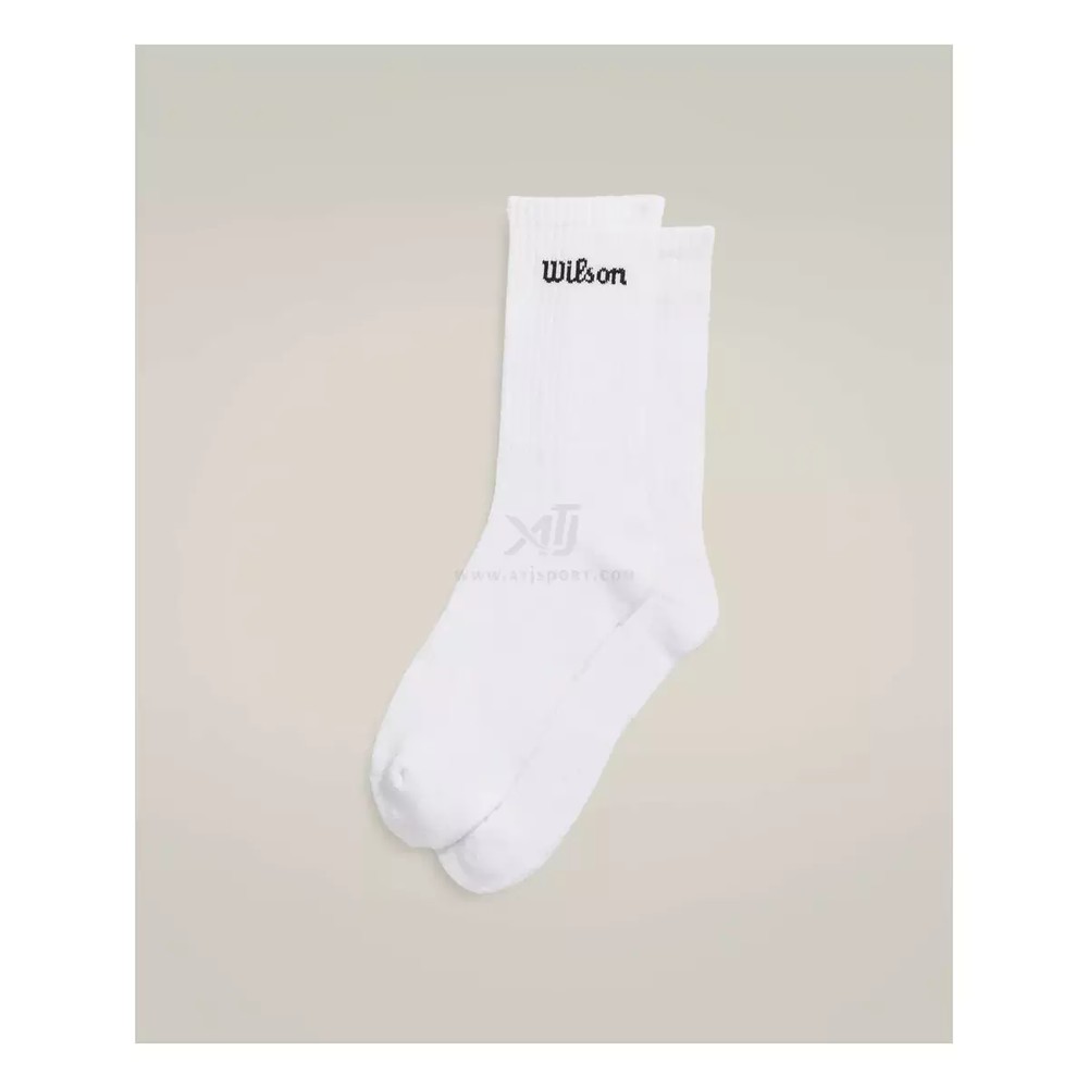 جوراب تنیس ویلسون مدل Crew Wilson Crew Logo Sock Bright White / Black