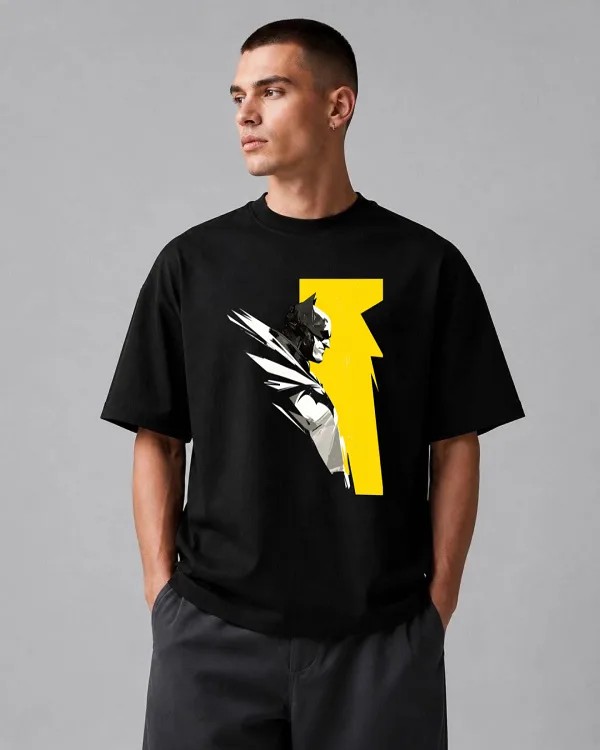 باکسی مشکی | طرح شوالیه تاریکی بتمن | | تیشرت باکسی مشکی | طرح شوالیه تاریکی بتمن | Dark Knight Shadow Graphic Tee کد 20919