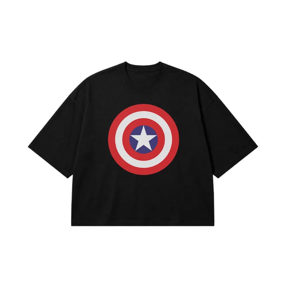 تیشرت باکسی مارول طرح سپر کاپیتان آمریکا (Captain America) کد 1806