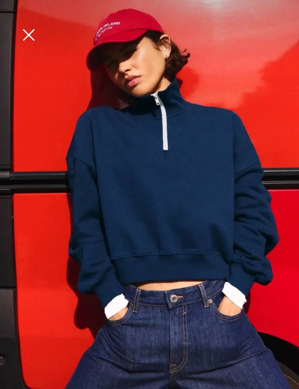 سوییشرت زنانه پول اند بیر Pull & Bear Crop Sweatshirt