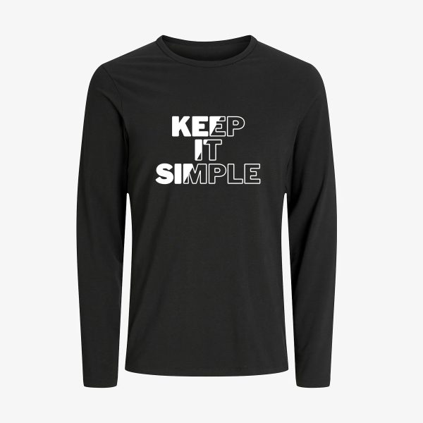 تیشرت آستین بلند طرح نوشته Keep It Simple کد T052