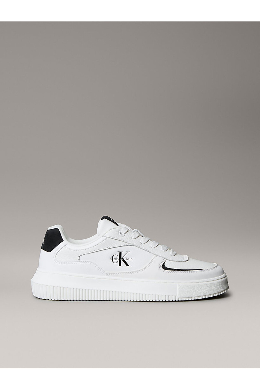 Kalın Tabanlı Bileksiz Deri-Nubuk Erkek Beyaz Sneaker YM0YM01426-01W