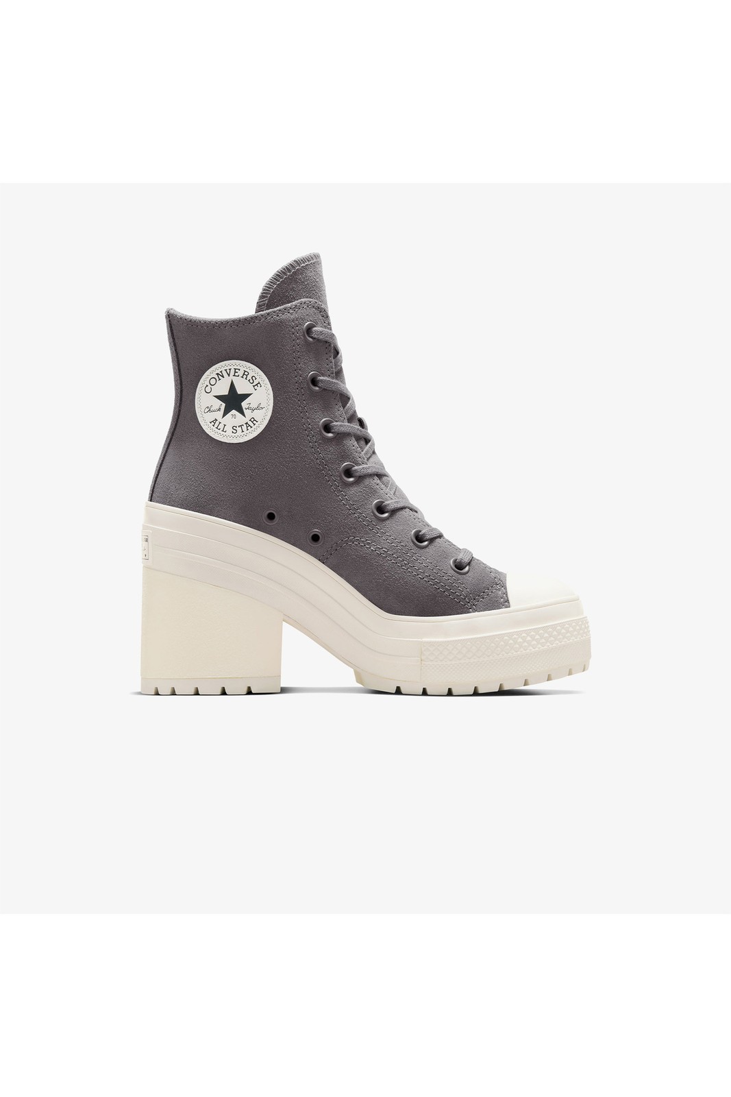 کفش پلتفرم Chuck 70 De Luxe Heel یونیسکس خاکستری چرم