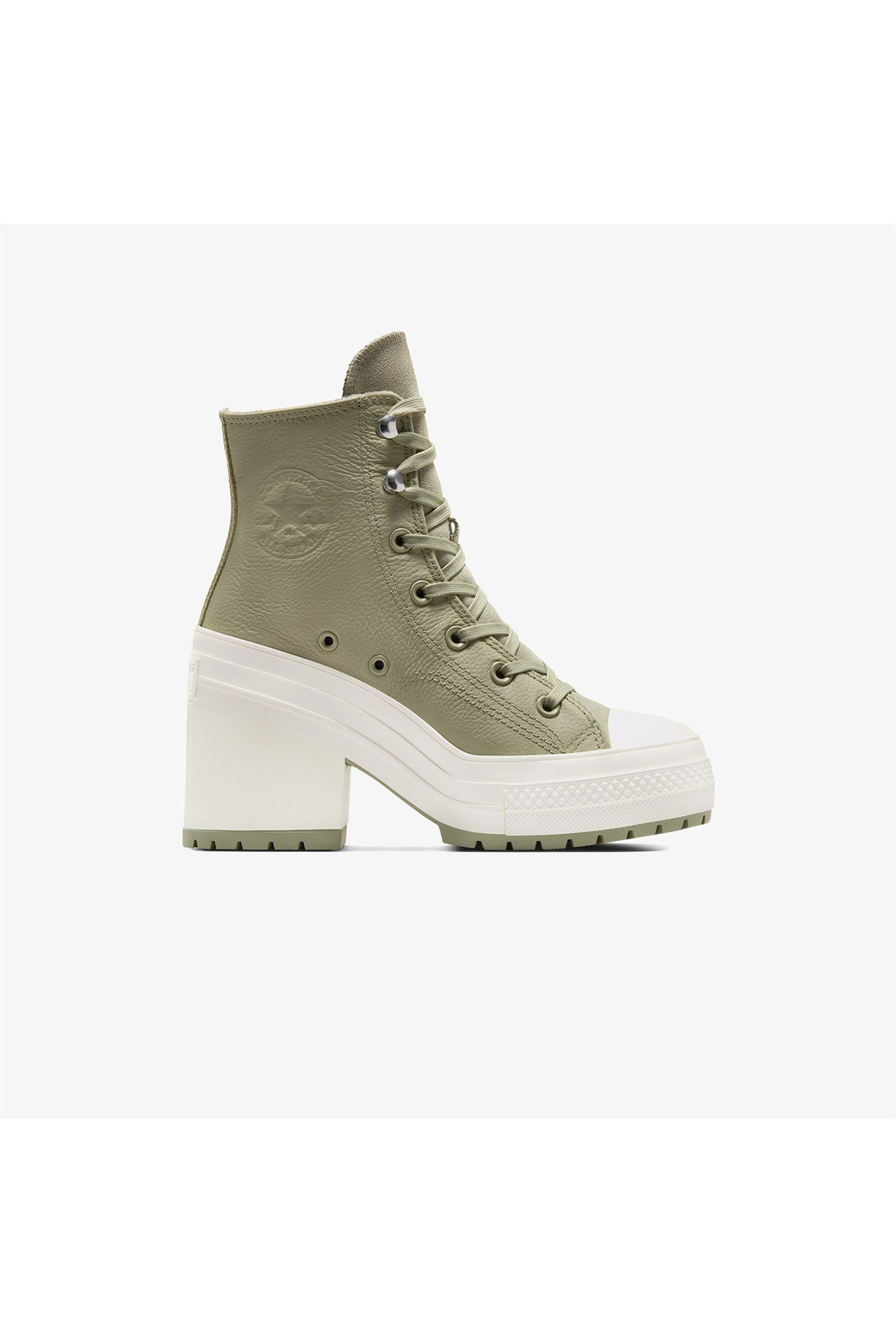 کفش پلتفرم یونیسکس Chuck 70 De Luxe Heel رنگ خاکی چرم