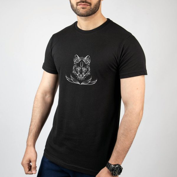 تیشرت آستین کوتاه مشکی طرح روباه – Fox Head