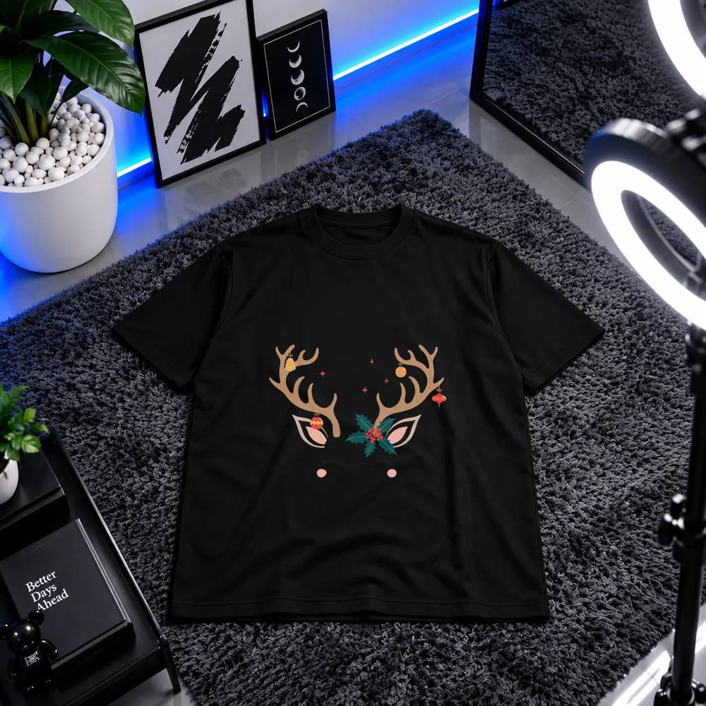 تیشرت کریسمس طرح ماسک گوزنی کد 21753