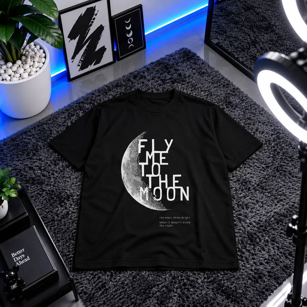 تیشرت ماه طرح Fly Me To The Moon کد 9985