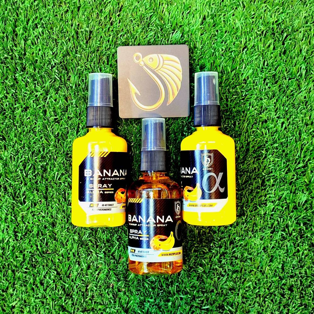 اسپری اترکتور ماهیگیری برند آنزو با اسانس موز و میگو حجم 80ML