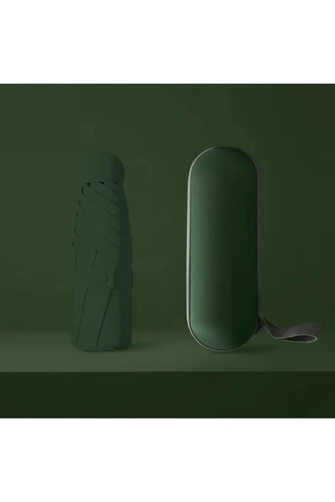 چتر سبز رنگ جنرال برند با پوشش مخصوص (چتر کپسولی)