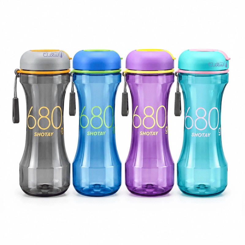 قمقمه آب شفاف دمبلی شوتای (SHOTAY) حجم 680ml کد 6923