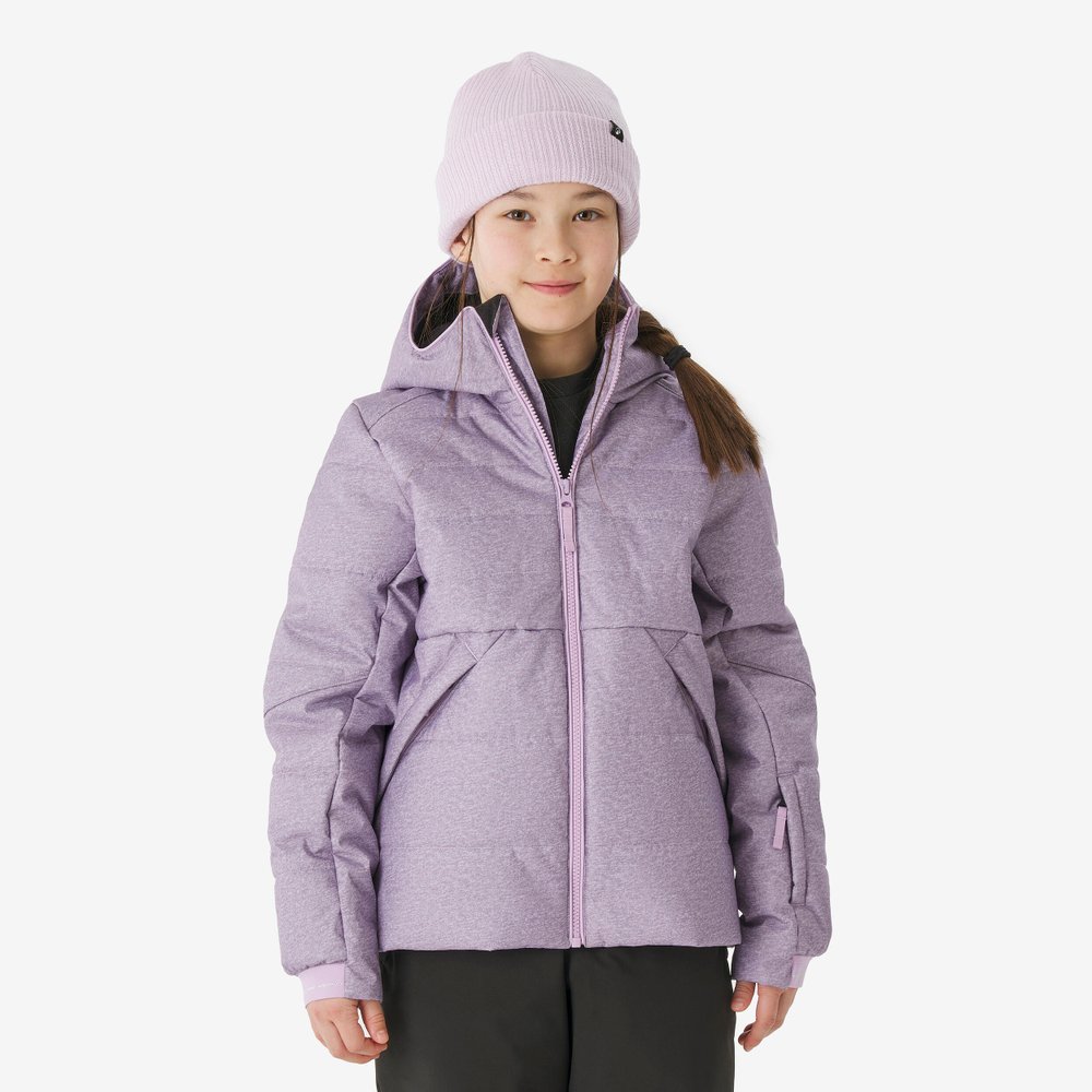 Çocuk Şişme Kayak Montu - 6/14 Yaş - Pembe/Leopar Desenli - 100 Warm