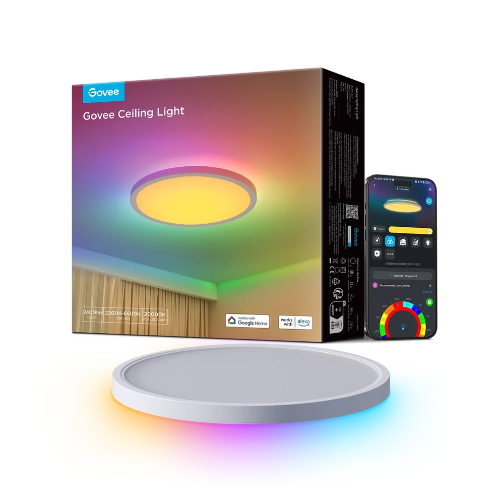 Govee 12-Inch RGBWW + RGBIC Smart Ceiling Light