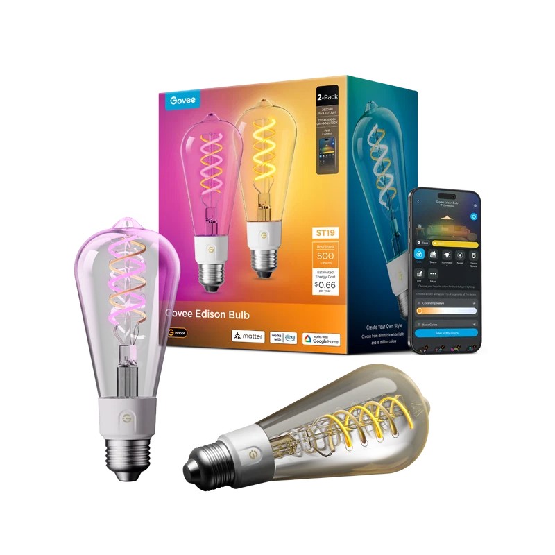 Govee ST19 Smart Edison Light Bulb E26 500lm