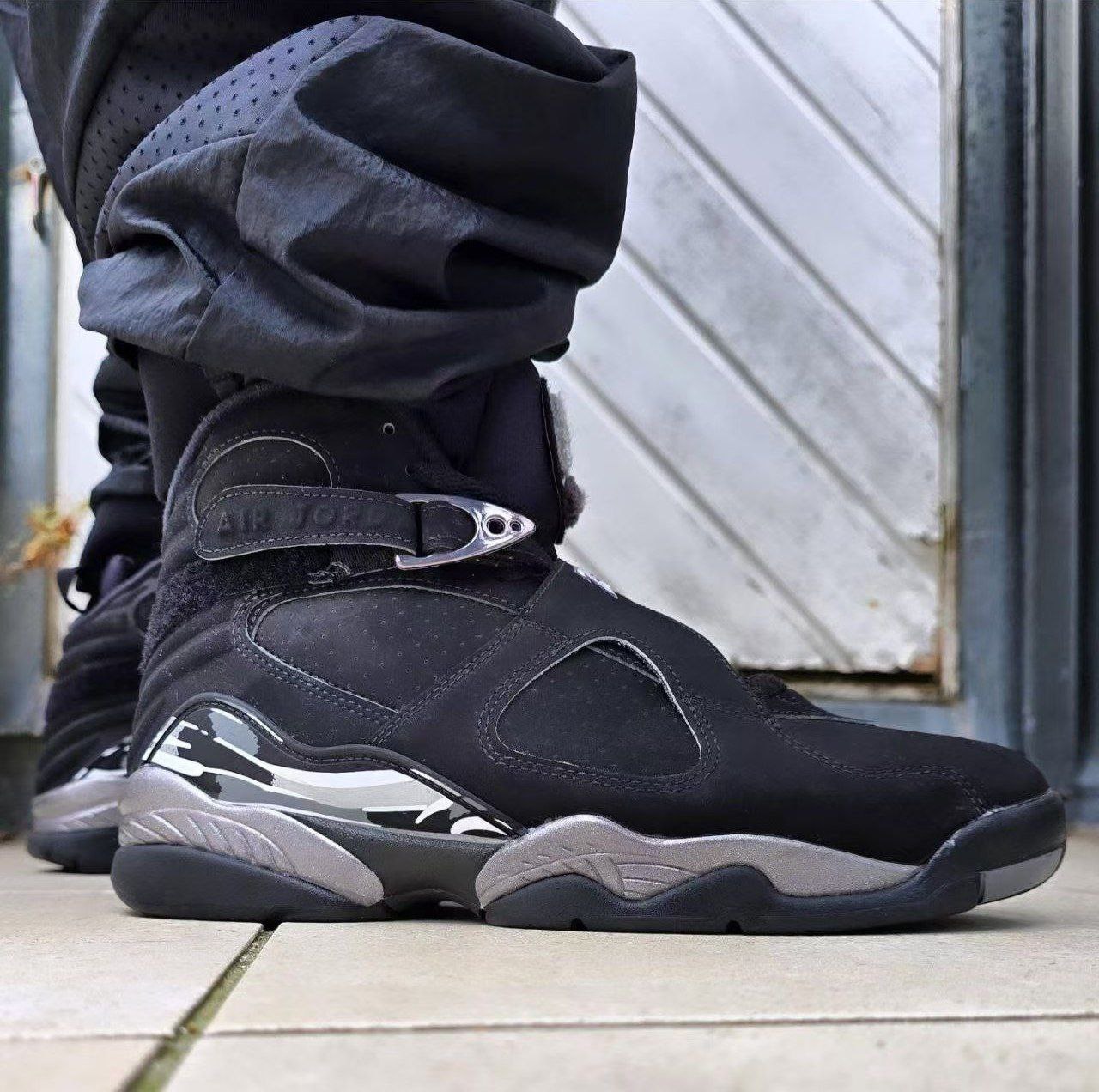 نایک ایر جردن ۸ تمام مشکی Nike air jordan 8 black