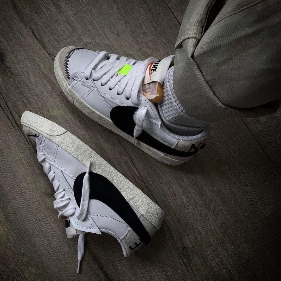 نایک بلیزر بدون ساق جامبو سفید Nike blazer low jumbo white black
