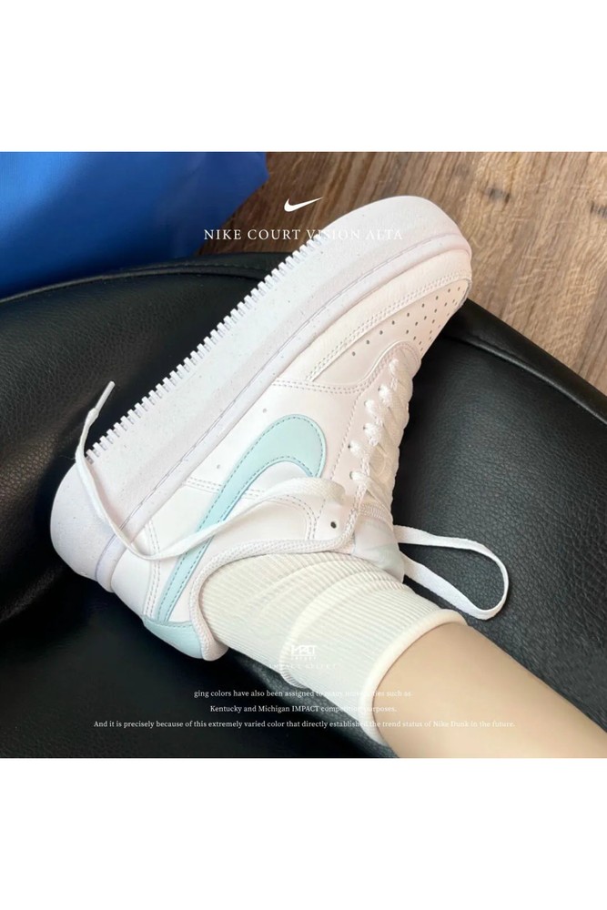 Court Vision Alta White Glacier Blue (زنانه) dz5394 101 Nike نایکی اورجینال