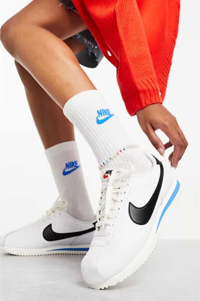 W Cortez چرم طبیعی یونیسکس روزمره کفش چرم سفید Nike نایکی اورجینال