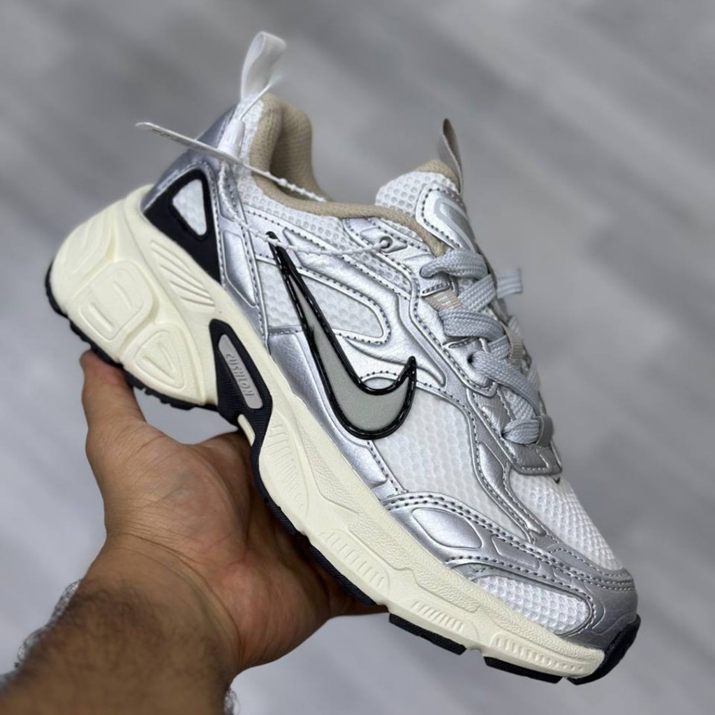 نایک وی فایو کی سفید سیلور کرم مشکی Nike V5K Silver White Cream Black