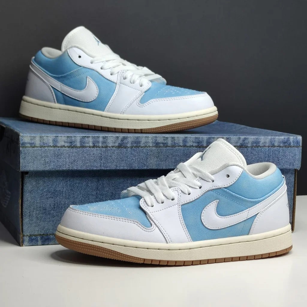 کفش زنانه جردن وان لو دنیم ورن بلو Jordan 1 Low SE Denim Worn Blue Women’s