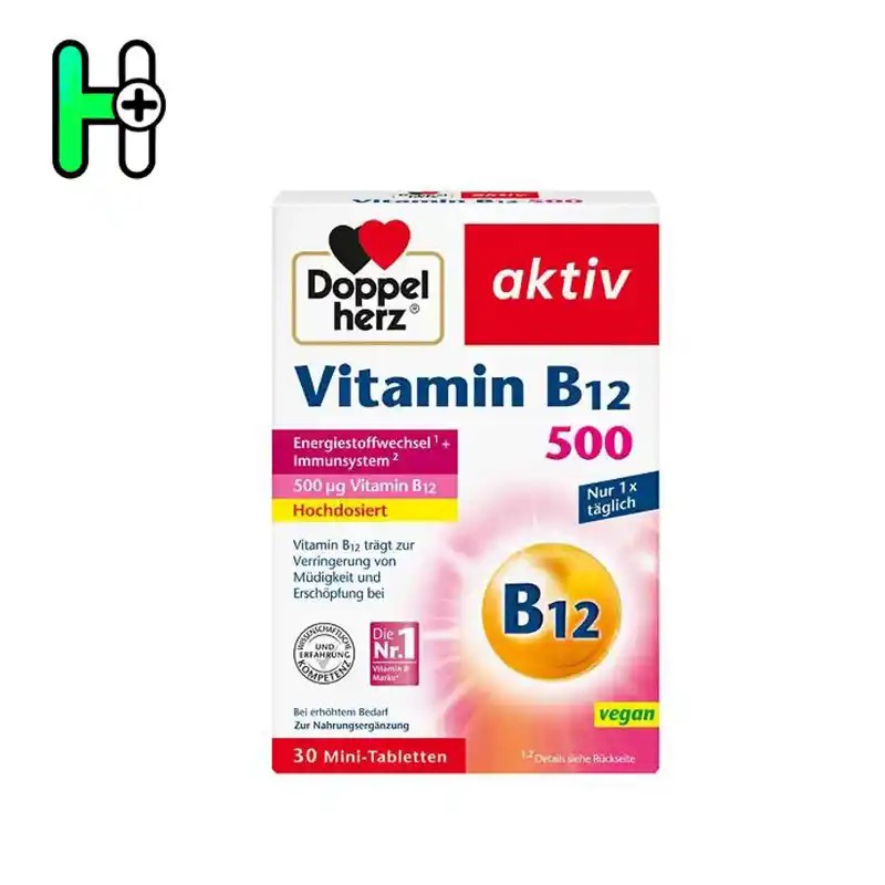 مکمل ویتامین B12 500 داپل هرز Doppelherz aktiv Vitamin B12 500