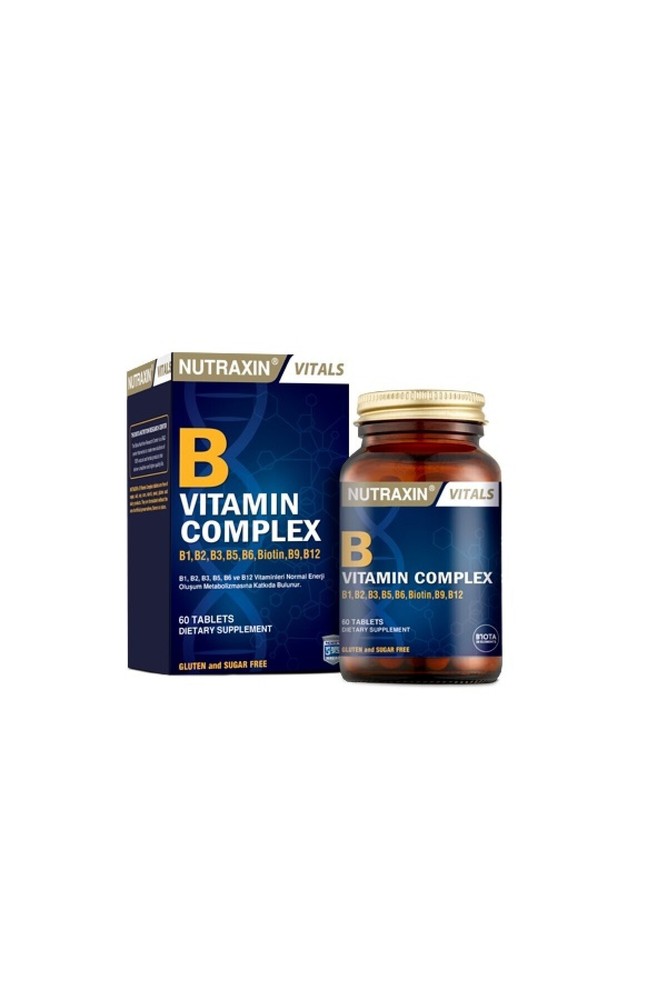 مکمل غذایی بزرگسالان – ویتامین B کمپلکس 60 قرص Nutraxin اورجینال