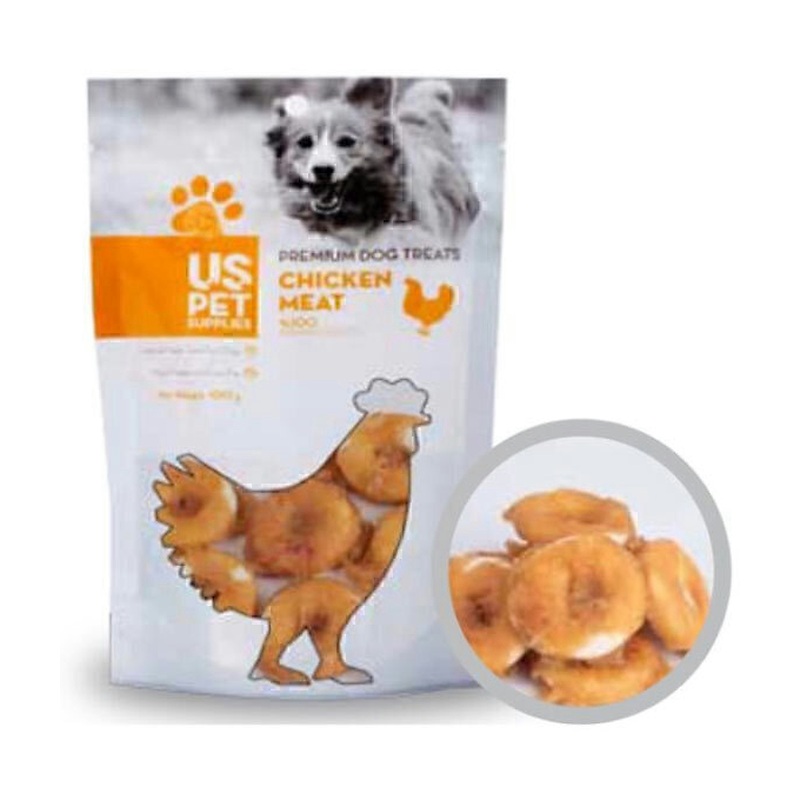 تشویقی سگ پیراشکی مرغ یو اس پت US Pet Chicken Meat وزن 100 گرم